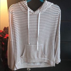 Hooded striped sweater